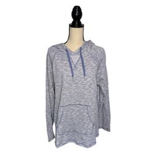NWT Calvin Klein Heathered Hoodie Women's Size Large Pullover Sweatshirt Purple